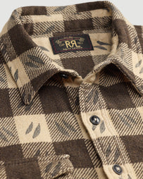 RRL Woven Sport Shirt Brown/Cream Shirt L/S Men