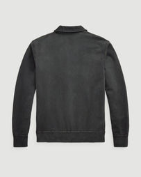 RRL Quarter Zip Long Sleeve Pullover Faded Black Sweater Men