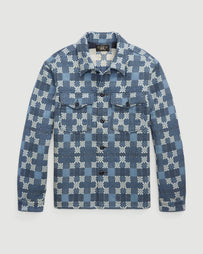 RRL Regiment Long Sleeve Sport Shirt Blue Shirt L/S Men