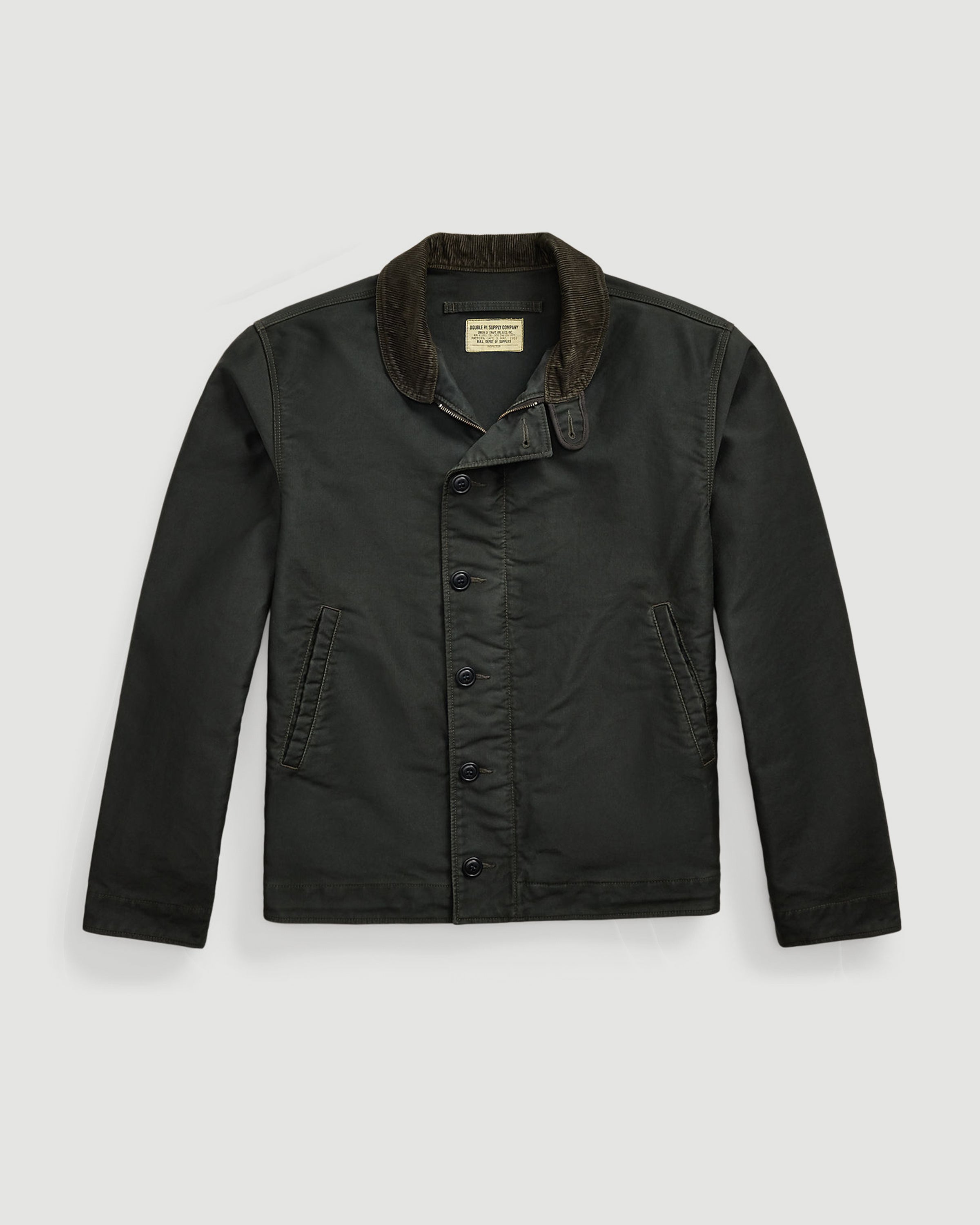 RRL Bower Deck Lined Bomber Vintage Black JKT Short Men