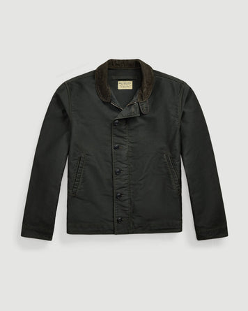 RRL Bower Deck Lined Bomber Vintage Black JKT Short Men