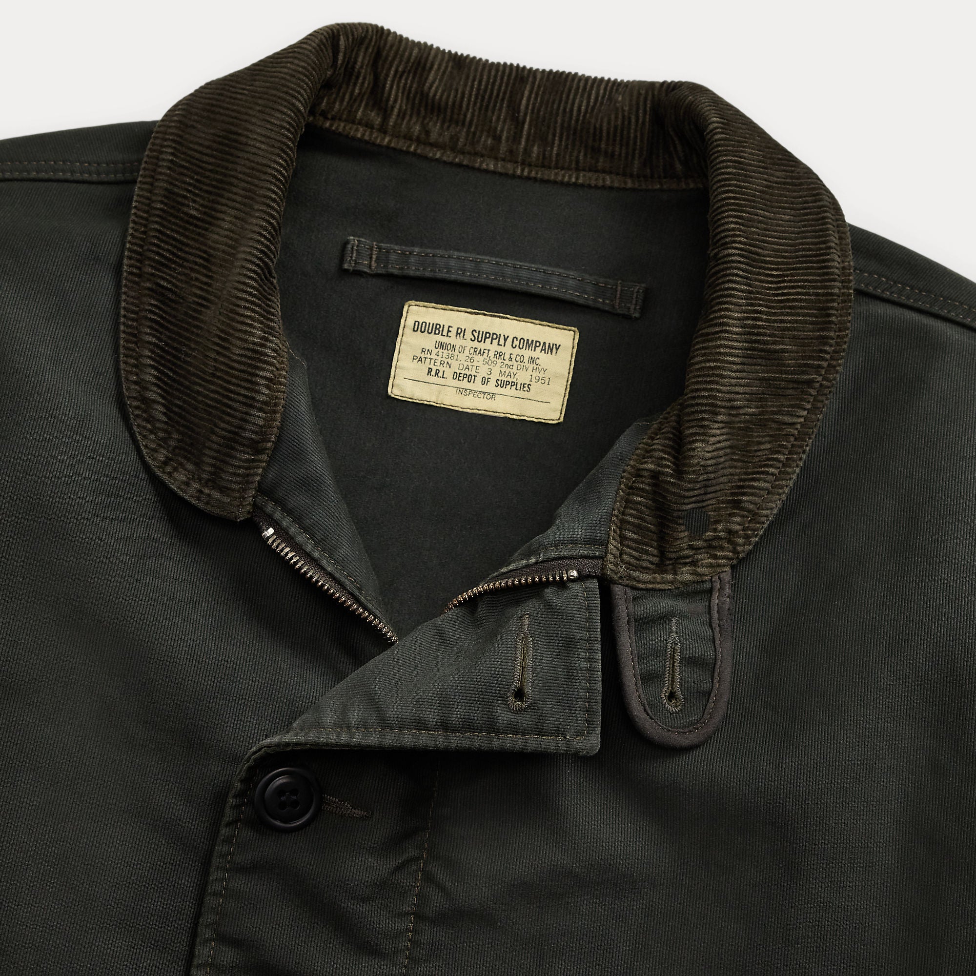 RRL Bower Deck Lined Bomber Vintage Black JKT Short Men