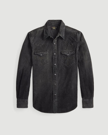 RRL Buffalo West Long Sleeve Sport Shirt Black Shirt L/S Men