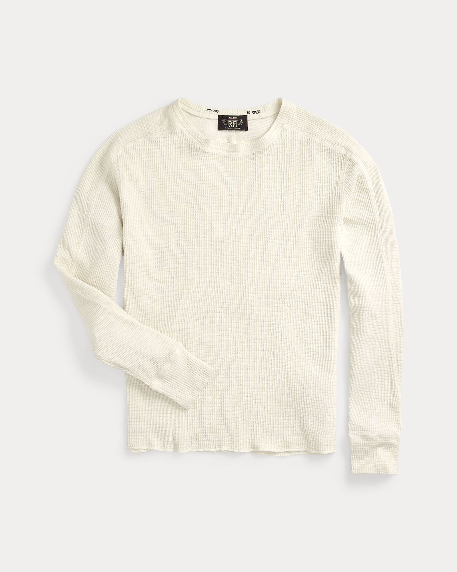 RRL Waffle Knit Crewneck White Knitwear Men