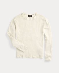 RRL Waffle Knit Crewneck White Knitwear Men