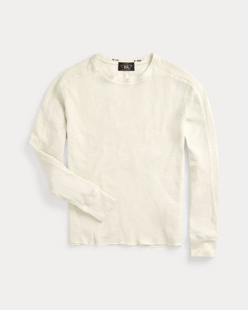 RRL Waffle Knit Crewneck White Knitwear Men