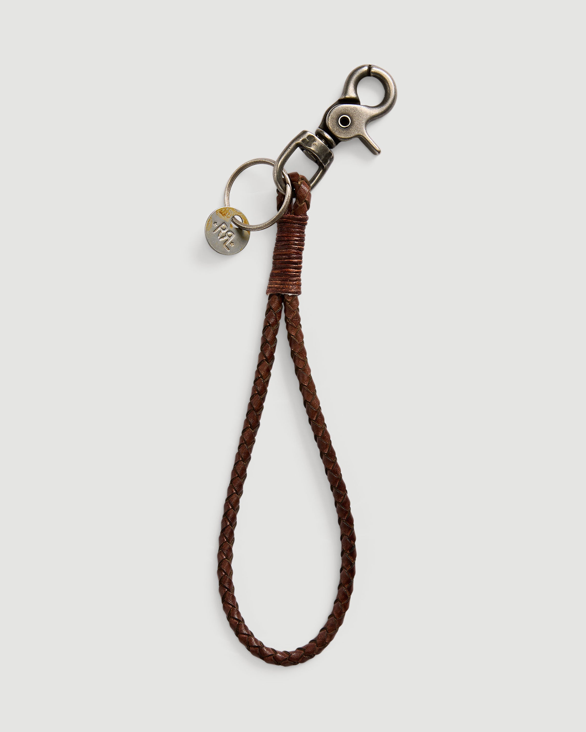 RRL Braided Key Clip Brown-Silver Apparel & Accessories