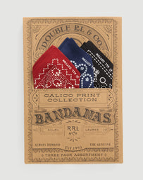 RRL Three Pack Bandana Scarf Red/Blue/Black Apparel & Accessories