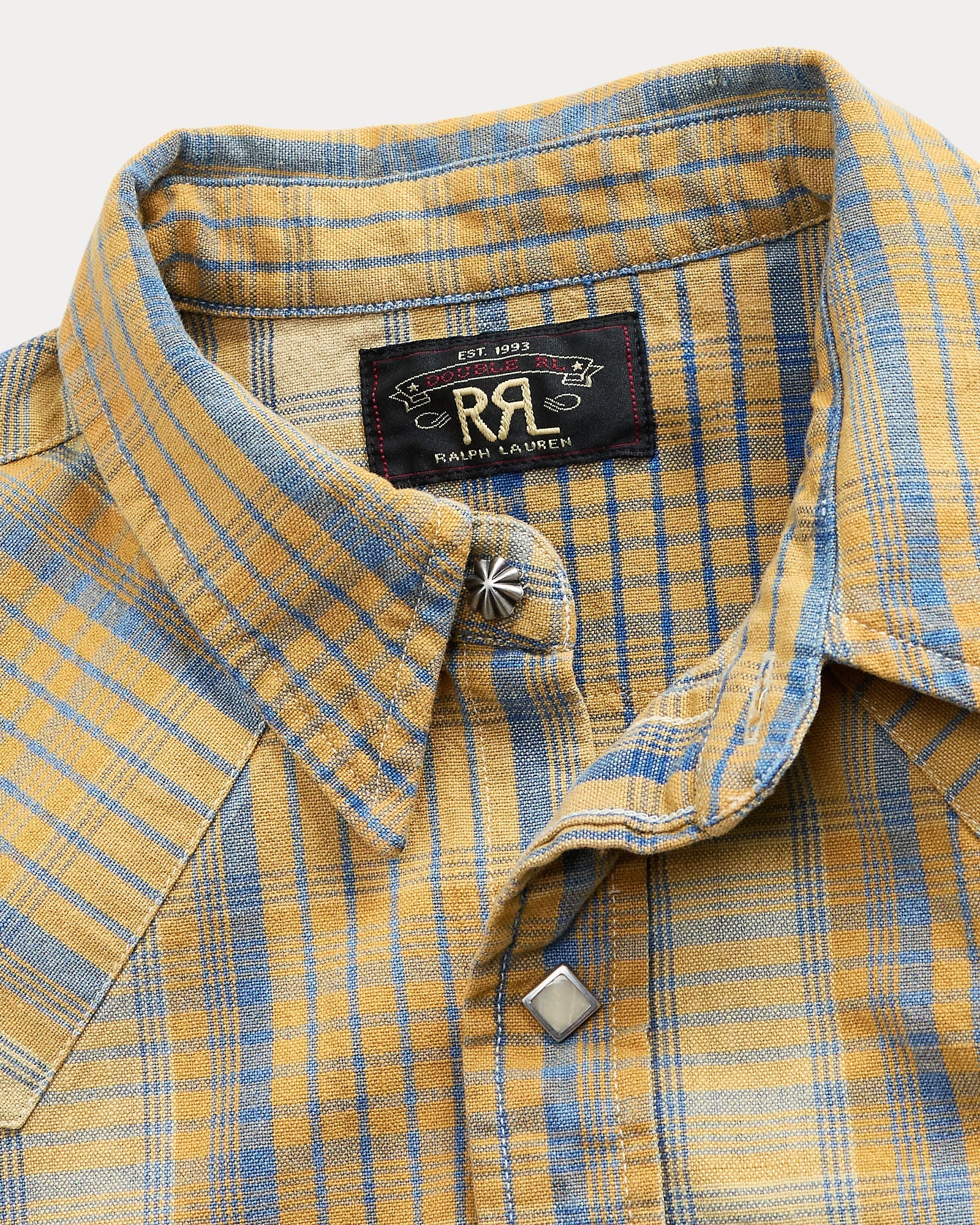 RRL Sawtooth Long Sleeve Sport Shirt Yellow Shirt L/S Men