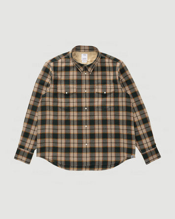 Visvim Meridian Check L/S Green Shirt L/S Men