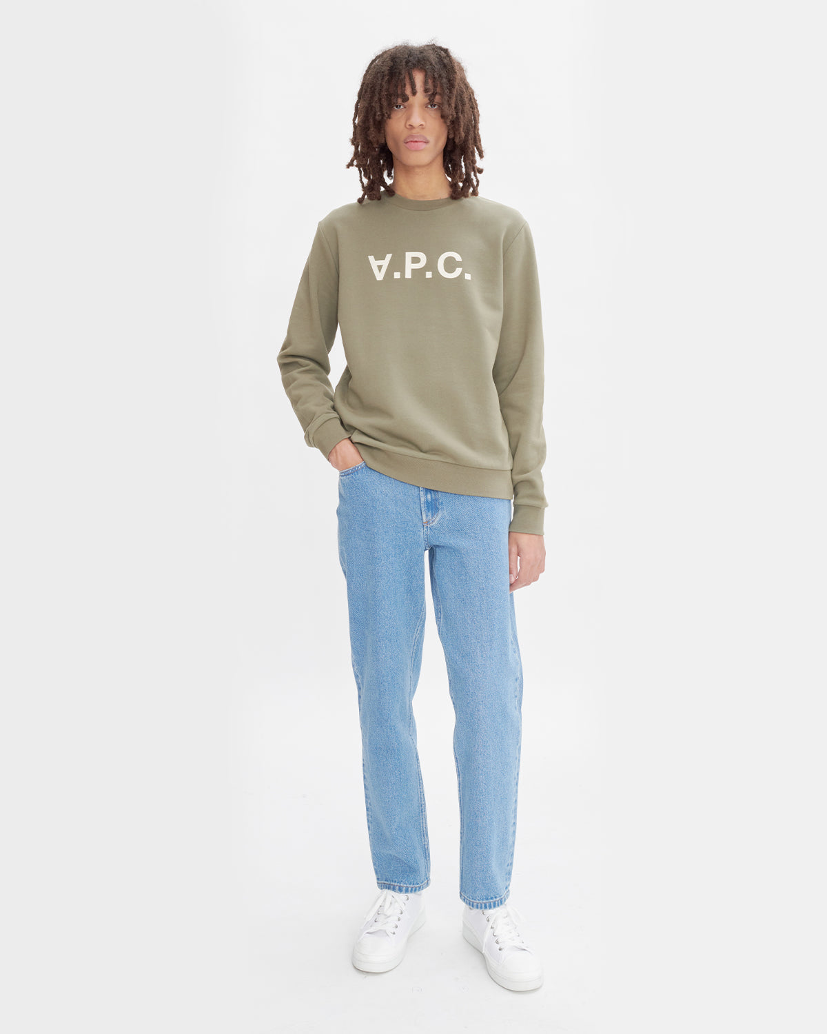 A.P.C. Sweat Standard Grand VPC Kaki/Ecru Sweater Men