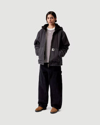 Carhartt W' Hooded Mitch Jacket Black Dusty Canvas JKT Short Women