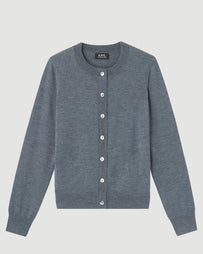 A.P.C. Cardigan Marine Heathered Anthracite JKT Short Women