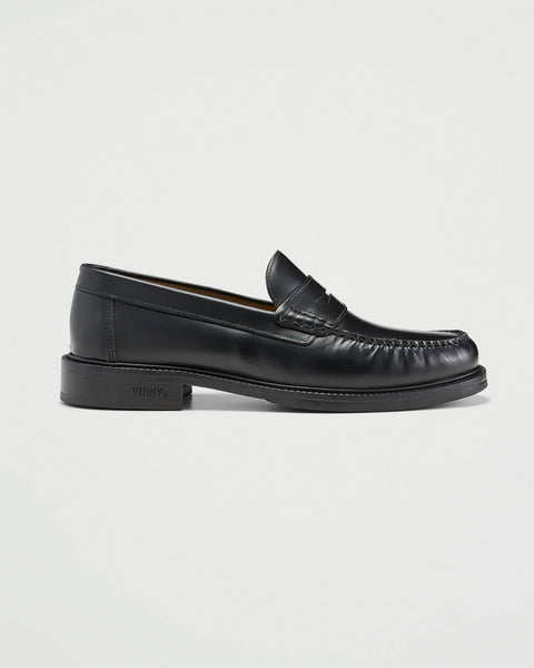 VINNY's – Yardee Mocassin Loafer Black Polido Leather – Tenue de Nîmes