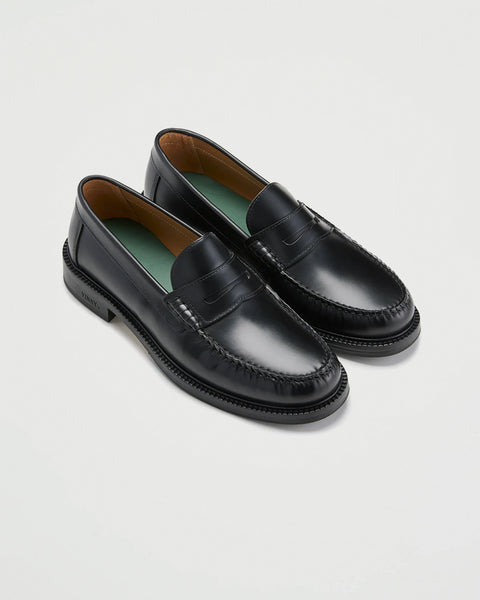 VINNY's – Yardee Mocassin Loafer Black Polido Leather – Tenue de Nîmes