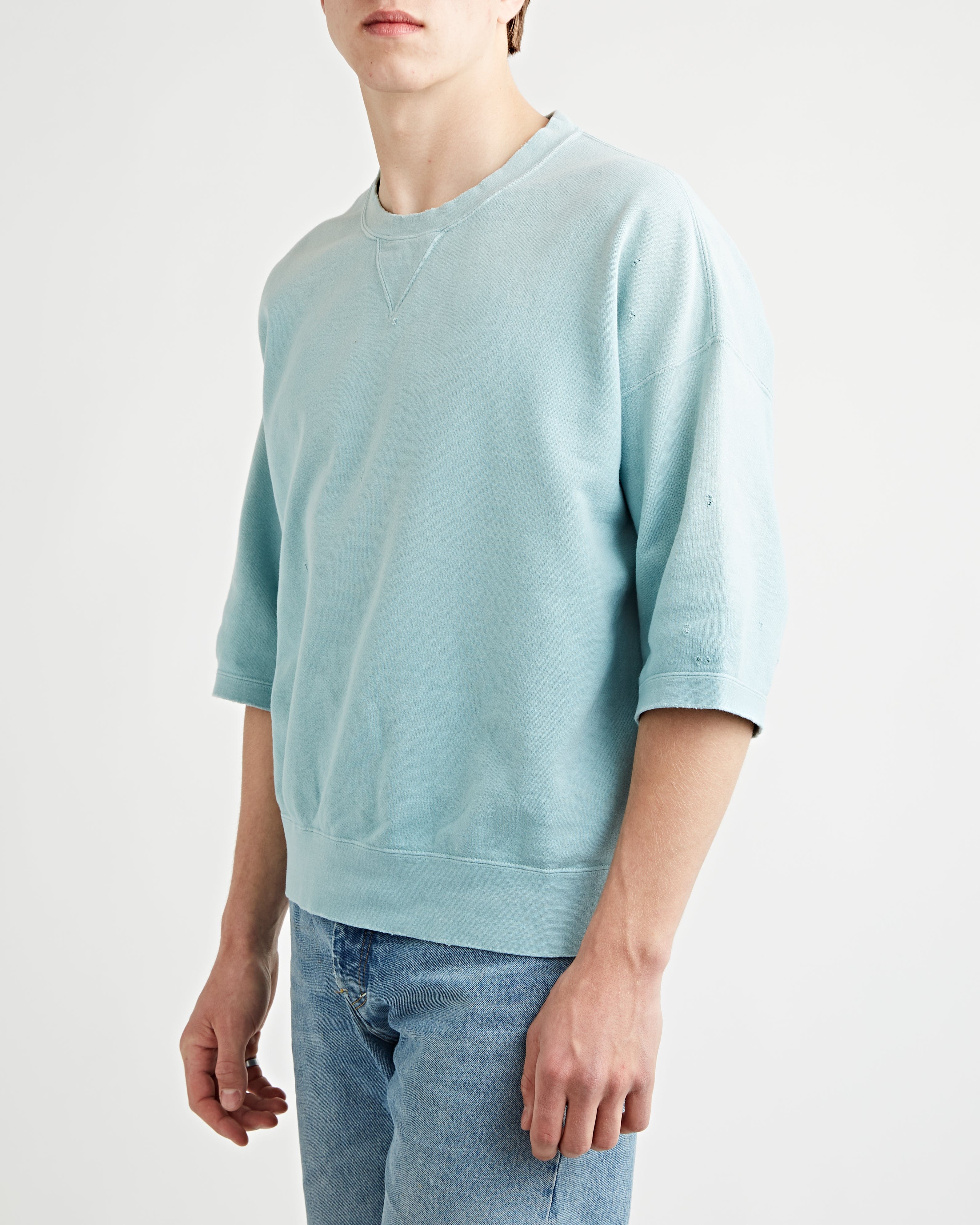 Visvim – Amplus Sweat S/S Crash Light Blue – Tenue de Nîmes