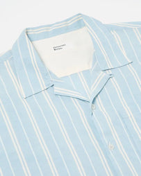 Universal Works Camp Shirt Blue Nisi Cotton Shirt S/S Men