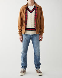 Baracuta G9 Harrington Jacket Tobacco Suede JKT Short Men
