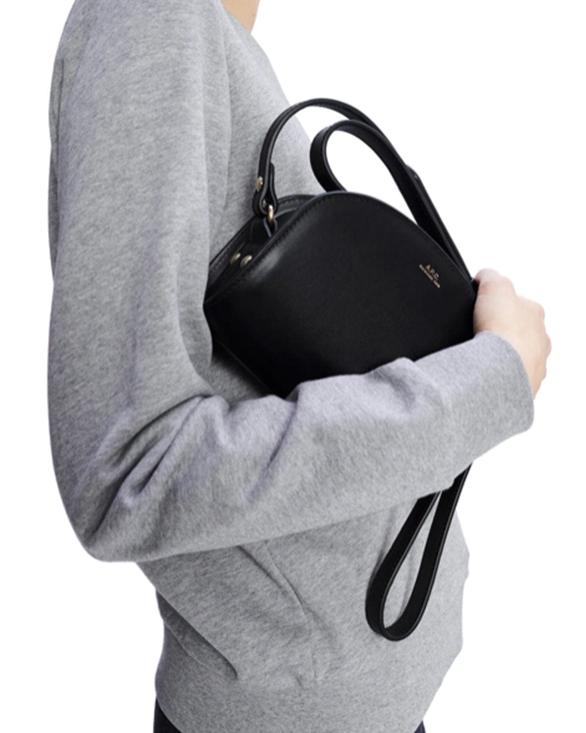 A.P.C. Sac Demi Lune Mini Black WOMEN BAGS One Size