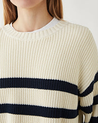 Denimist Striped Sailor Sweater Ecru / Navy Sweater Women