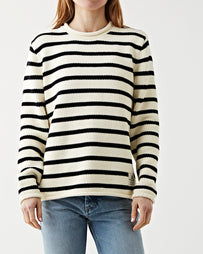 Denimist Striped Oversized Sweater Ecru/Black Sweater Women