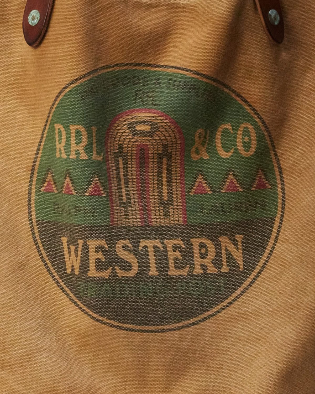 RRL Western Logo Canvas Market Tote Bags Unisex One Size