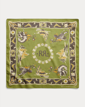 RRL Mesa Bandana Scarf Faded Green Multi ACCESSORIES One Size