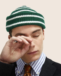 Le Bonnet Beanie Moss Stripe Headwear Unisex One Size