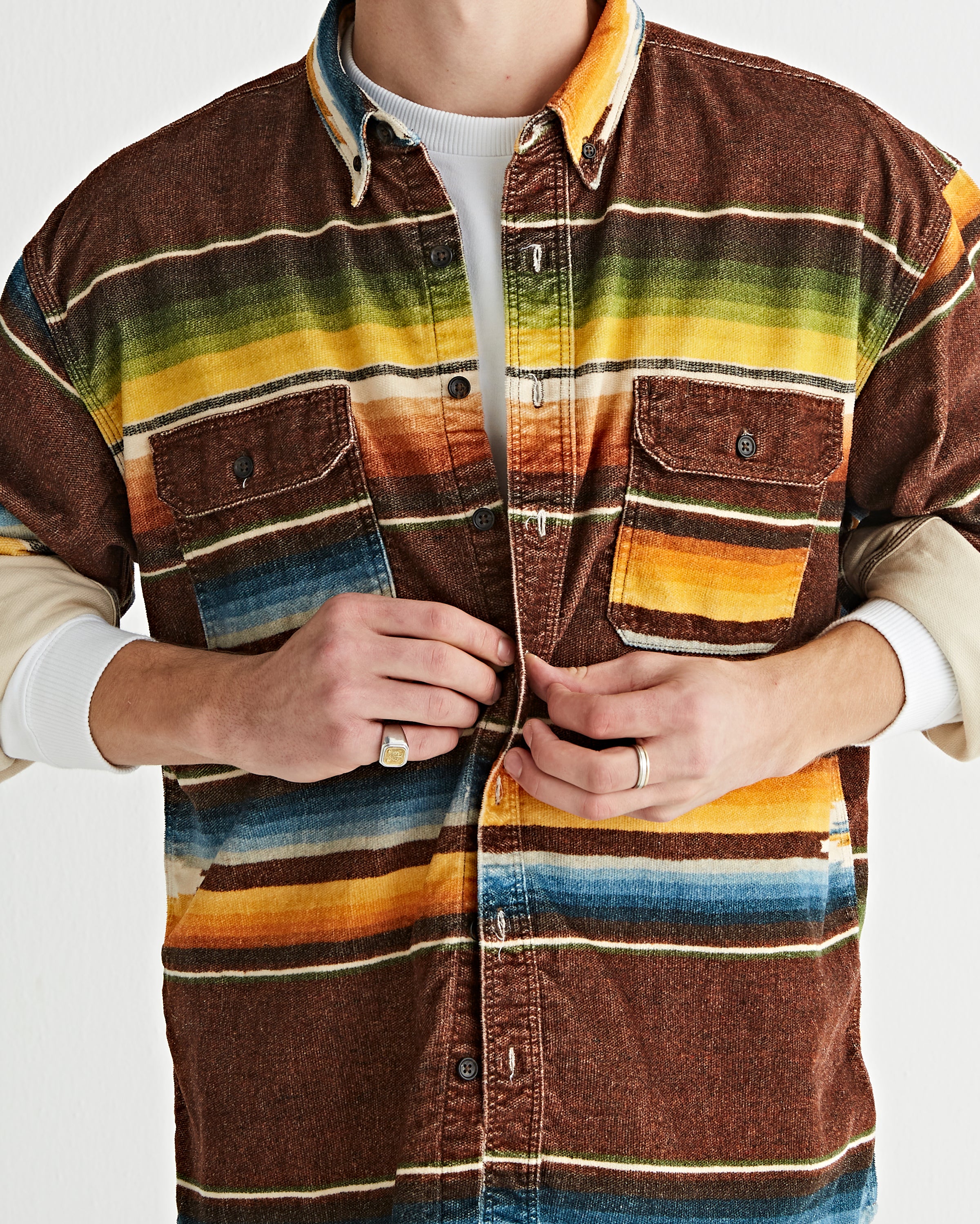 OrSlow Loose Fit Mexican Rag Print Shirt Shirt L/S Men