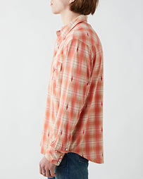RRL Buffalo West Sport Shirt Pink/ Red Shirt L/S Men