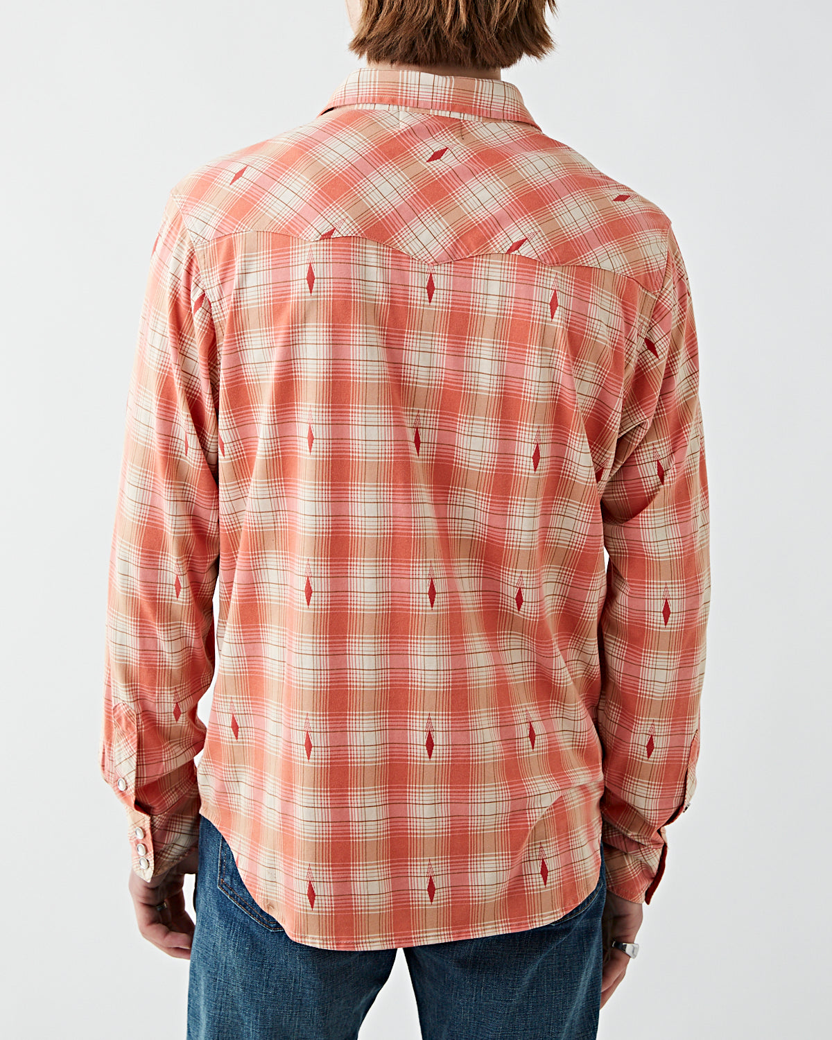 RRL Buffalo West Sport Shirt Pink/ Red Shirt L/S Men