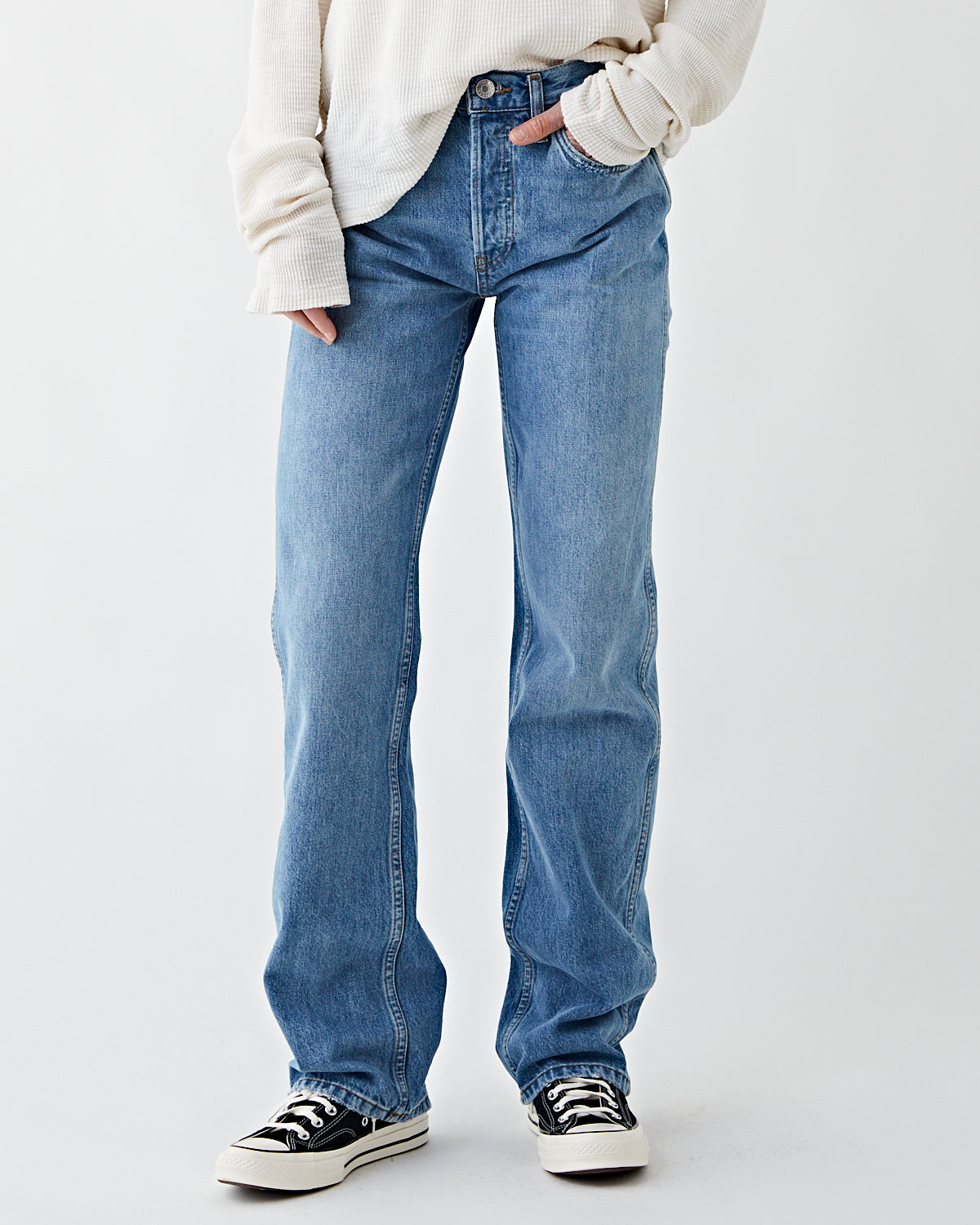 RE/DONE HIGH RISE - Straight leg jeans - rio fade/blue denim 