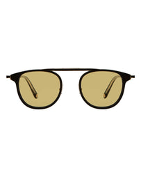Garrett Leight Van Buren Combo 46 Matte Black Gold/Gold Mirror Eyewear One Size