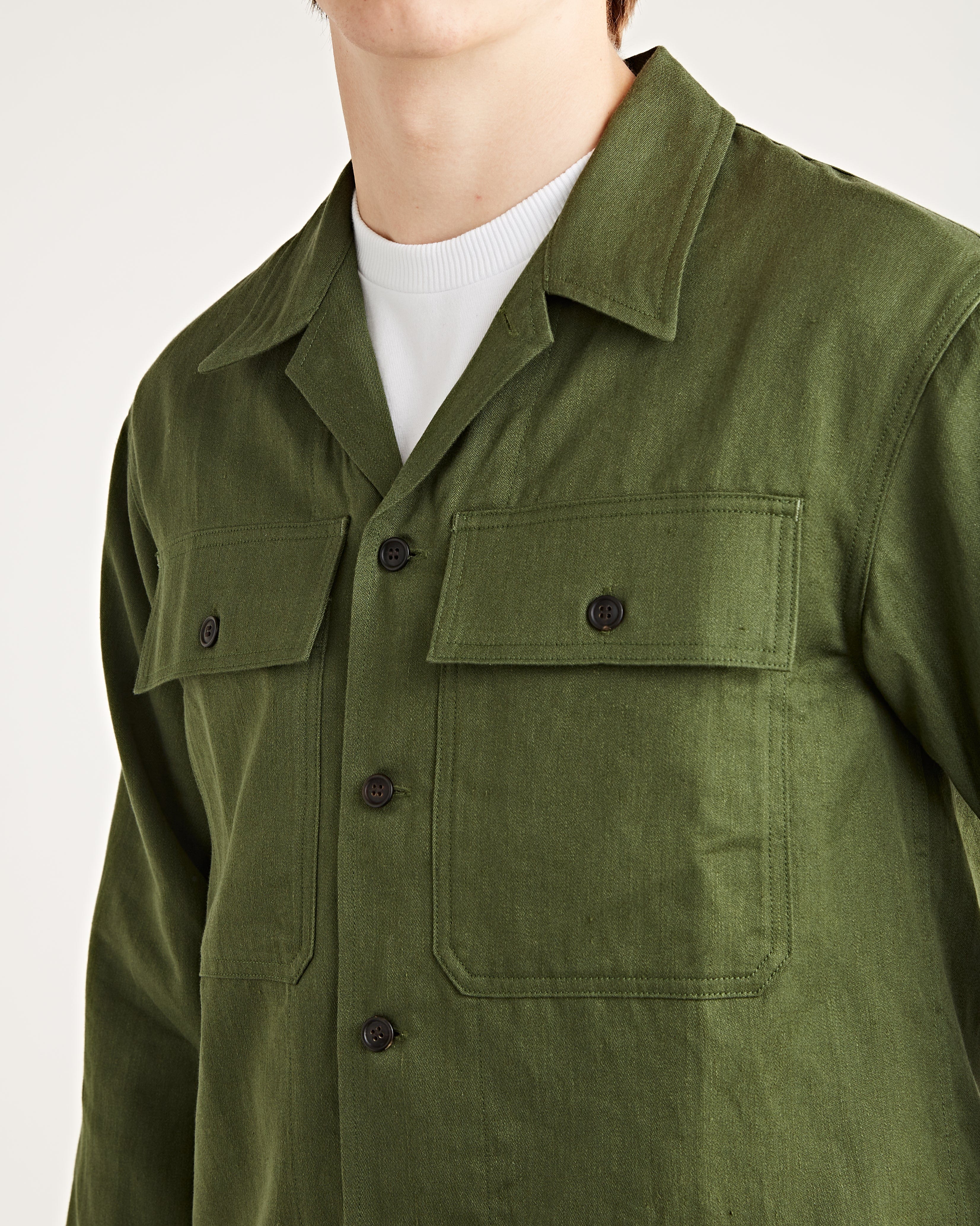 Visvim – Cardwell Shirt L/S Olive – Tenue de Nîmes