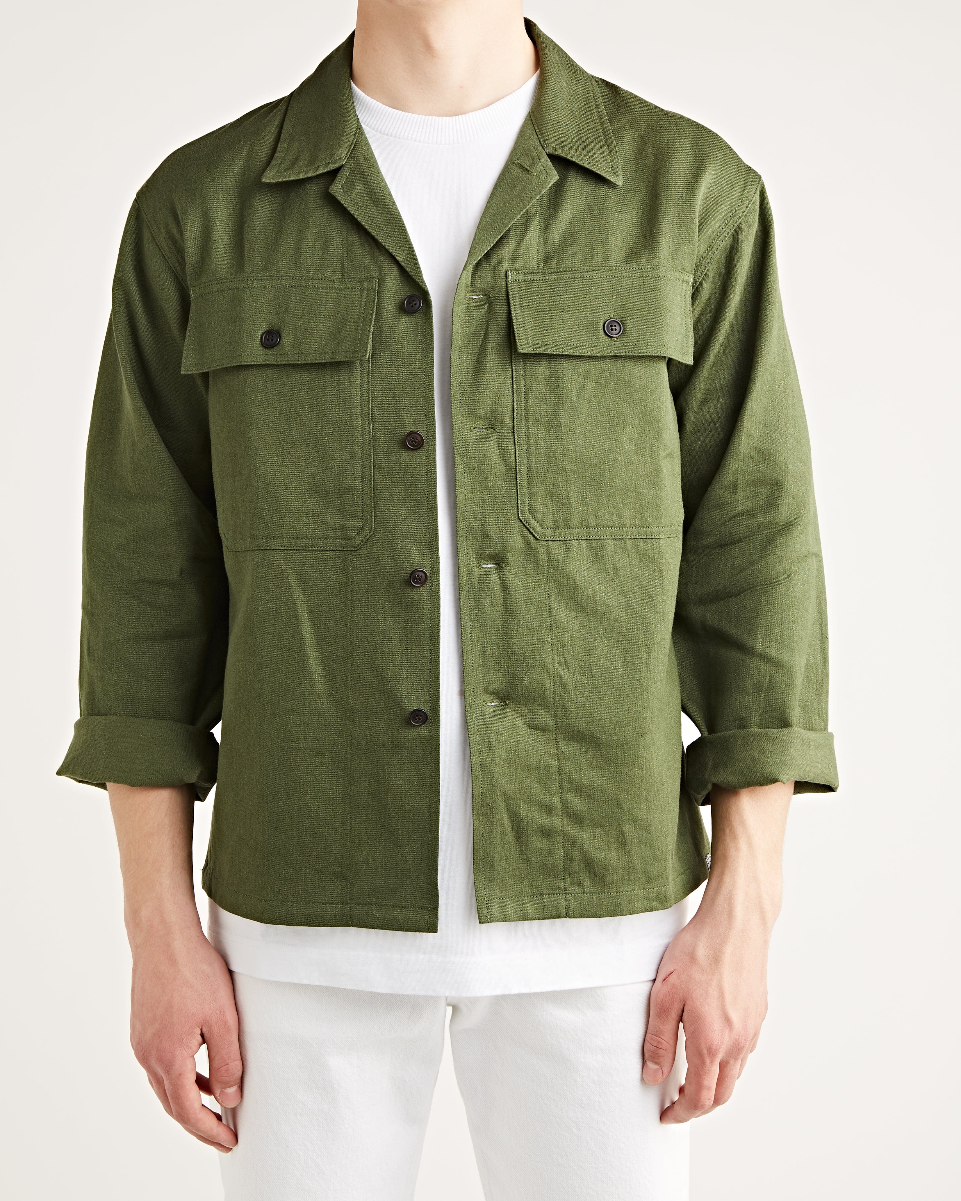 Visvim – Cardwell Shirt L/S Olive – Tenue de Nîmes