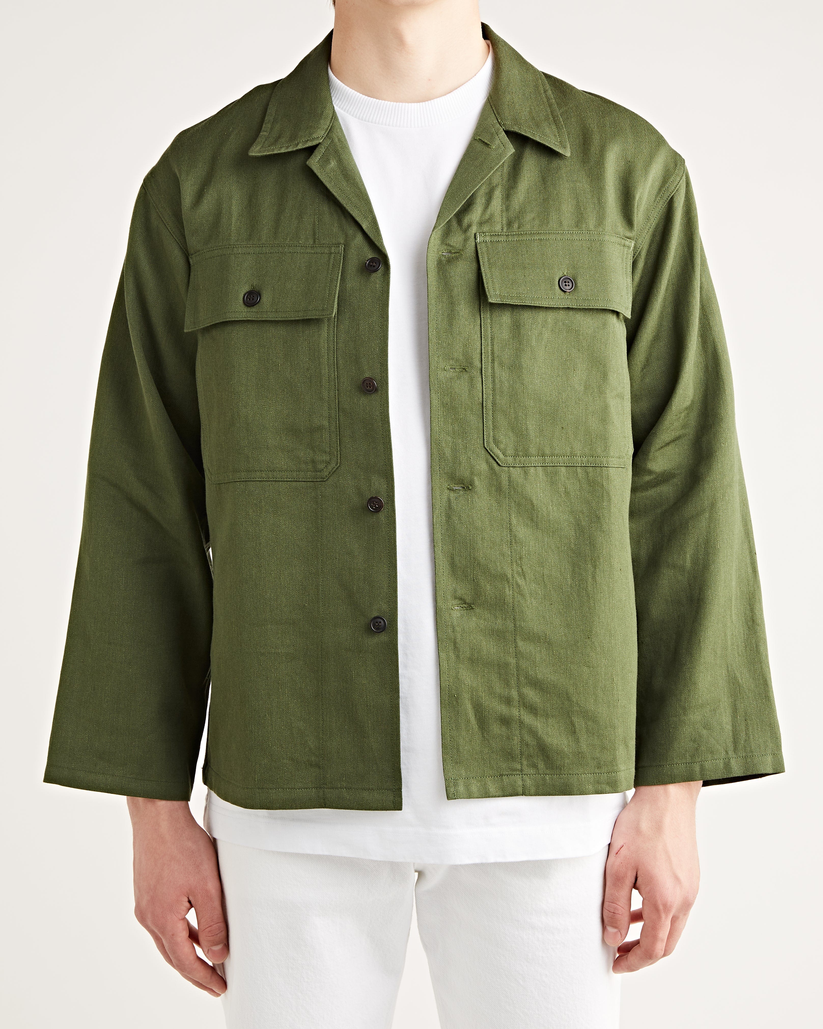 Visvim – Cardwell Shirt L/S Olive – Tenue de Nîmes