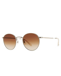 Garrett Leight Wilson 49 Brushed Silver Matte Beige Eyewear