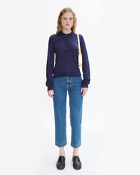 A.P.C. Polo Auriane Dark Navy Knitwear Women