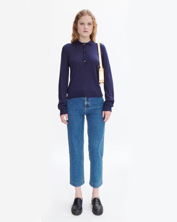 A.P.C. Polo Auriane Dark Navy Knitwear Women