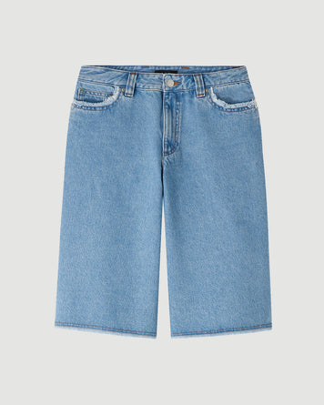 A.P.C. Short Beverly Light Blue WOMEN SHORTS