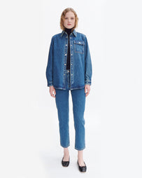 A.P.C. Surchemise Etania Light Blue WOMEN SHIRTS