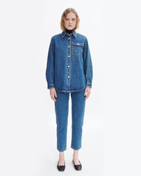 A.P.C. Surchemise Etania Light Blue WOMEN SHIRTS