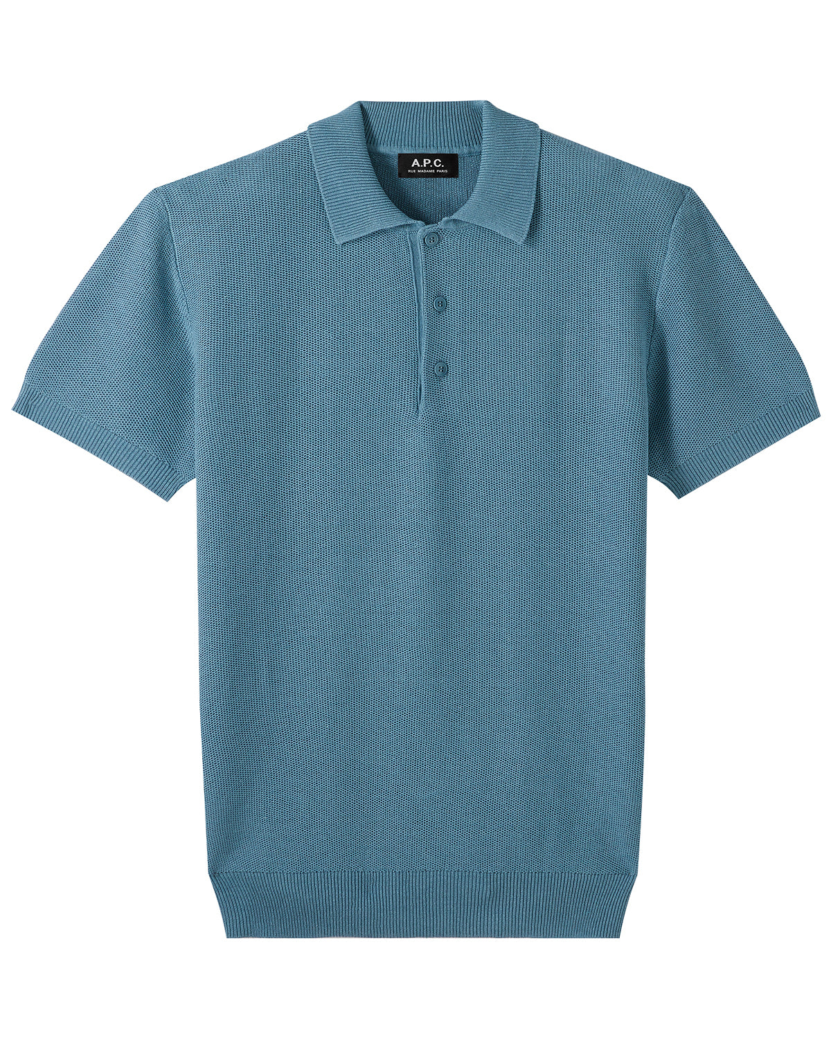 A.P.C. Polo Fred Bleu Gris Shirt S/S Men