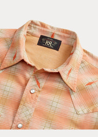 RRL Buffalo West Sport Shirt Pink/ Red Shirt L/S Men