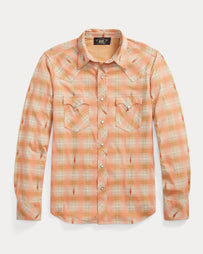 RRL Buffalo West Sport Shirt Pink/ Red Shirt L/S Men